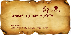 Szakály Mátyás névjegykártya